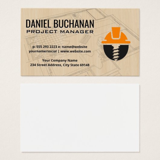 Plan directeur | Bois | Logo de construction (Devant & derrière)