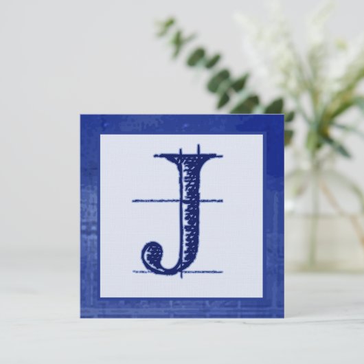 Plan directeur J Invitations de mariage monogramme (Debout devant)