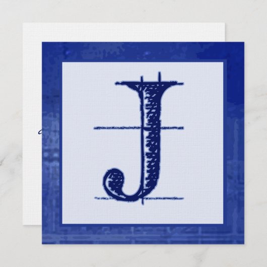 Plan directeur J Invitations de mariage monogramme (Devant / Derrière)