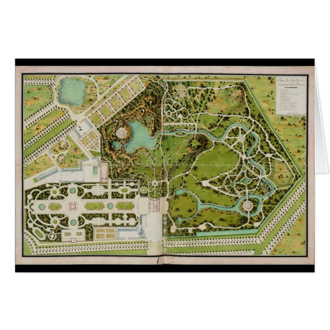 Plan du jardin et château de la Reine (Devant horizontal)