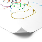 Plan du métro de Madrid Espagne Impression d'art (Coin)