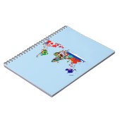 Plan du monde des drapeaux Carnet photo spirale (Côté gauche)