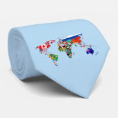 Plan du monde des drapeaux Cravate (Roulé)