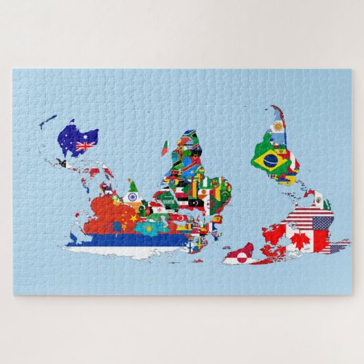 Plan du monde des drapeaux Puzzle (Horizontal)