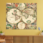 Plan du monde Vintage de toile 1689 (Insitu(Salon))