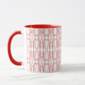 Plan du pavot, rouge sur blanc Ringer Coffee Mug (Gauche)