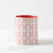 Plan du pavot, rouge sur blanc Ringer Coffee Mug (Centre)
