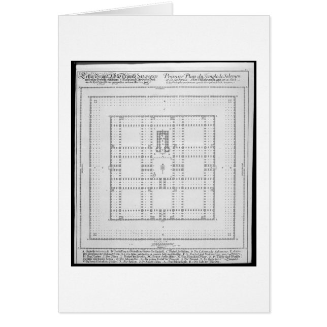 Plan du temple de Solomon, Jérusalem, de 'en (Devant)