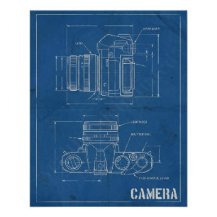 Plan d'un appareil photo vintage – Art mural rétro