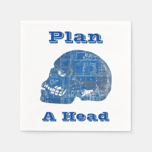 Plan een hoofd Humorische Blauwdruk Servet