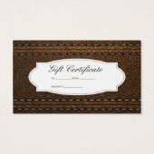Plan en cuir | Certificat cadeau (Dos)