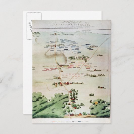 Plan en uitzicht van de Waterloopslag Briefkaart (Voorkant / Achterkant)