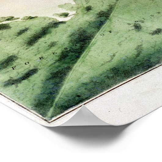 Plan en uitzicht van de Waterloopslag Poster (Hoek)