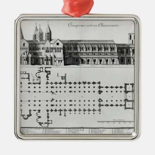 Plan en verhoging van Cluny Abbey Metalen Ornament (Voorkant)
