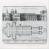 Plan en verhoging van Cluny Abbey Muismat (Voorkant)