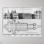 Plan en verhoging van Cluny Abbey Poster (Voorkant)