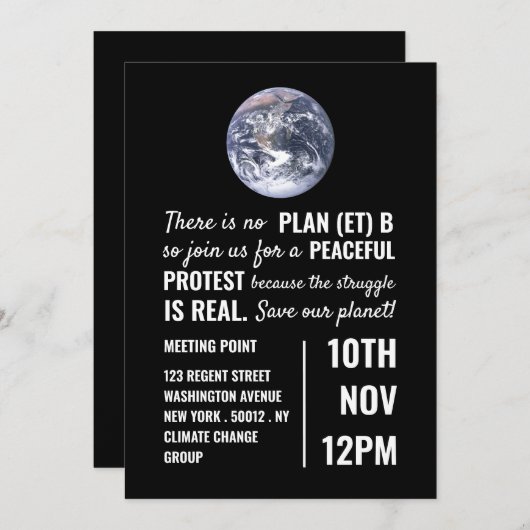 Plan (et) B, vergaderpunt klimaatverandering Kaart (Voorkant / Achterkant)