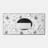 Plan floral esquissé gris/noir ID939 (Clavier et souris)