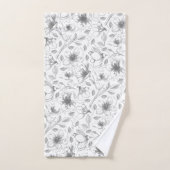 Plan floral esquissé Motif gris/noir ID939 (Serviette à main)