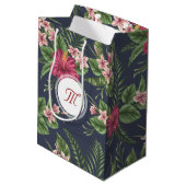 Plan floral Hibiscus Monogramme M Sac cadeau (Dos Angle)