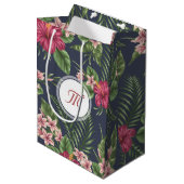 Plan floral Hibiscus Monogramme M Sac cadeau (Devant Angle)