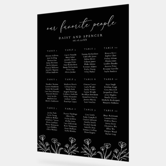 Plan floral simple Plaque de siège en acrylique no (Angle)