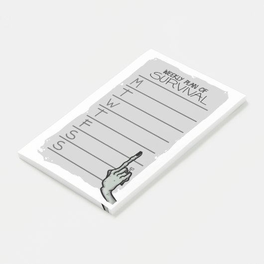 Plan hebdomadaire de survie Notes post-it (Incliné)