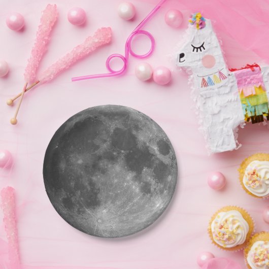 Plan Papier. Lune photo 01. Assiette en Papier. (Fête)