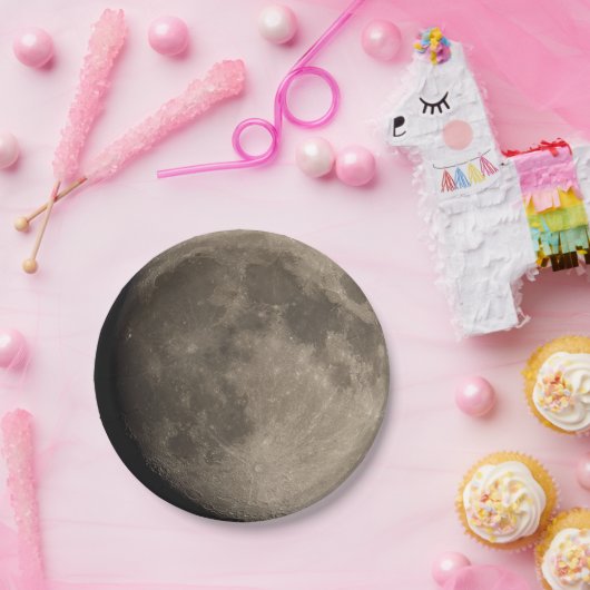 Plan Papier. Lune photo 02. Assiette en Papier. (Fête)