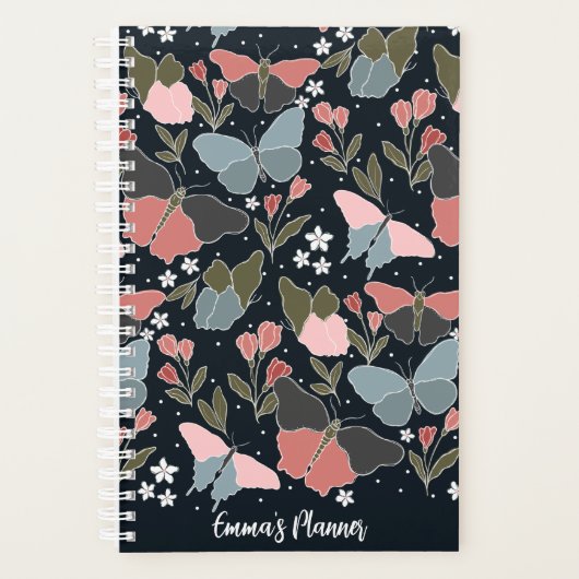 Plan papillon bleu | Planificateur personnalisable (Devant)
