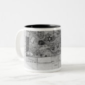 Plan Parc Monceau in Parijs Tweekleurige Koffiemok (Voorkant links)