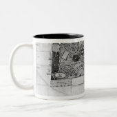 Plan Parc Monceau in Parijs Tweekleurige Koffiemok (Links)