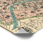 Plan Paris en zes monumenten Poster (Hoek)