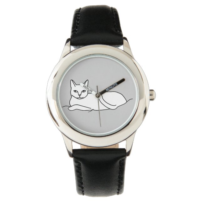 Plan, pose de chat, montre personnalisée (devant)