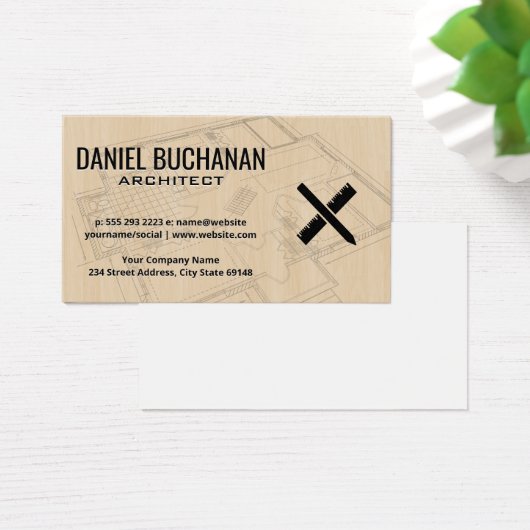 Plan principal | Bois | Outils d'architecte (Bureau)