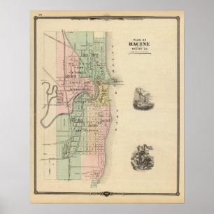 Plan Racine, graafschap Racine Co Poster