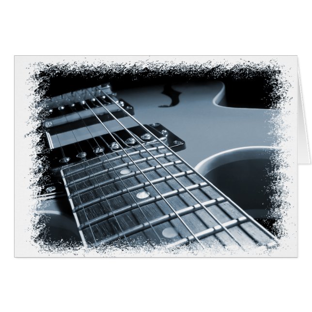 Plan rapproché bleu de guitare électrique (Devant horizontal)