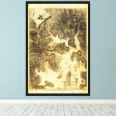 Plan van Boston van Henry Pelham (1775-1776) Canvas Afdruk (Insitu (Houten vloer))