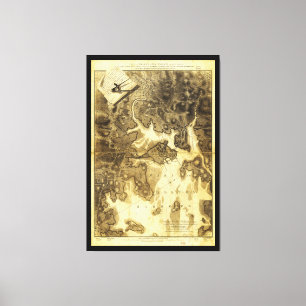 Plan van Boston van Henry Pelham (1775-1776) Canvas Afdruk