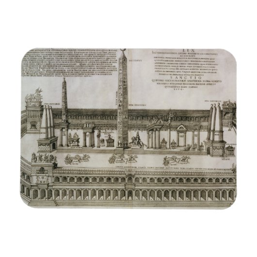 Plan van de Circus Maximus, Rome, gegraveerd door Magneet (Horizontaal)
