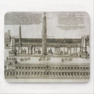 Plan van de Circus Maximus, Rome, gegraveerd door Muismat