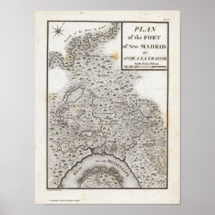 Plan van de Fort van New Madrid Poster