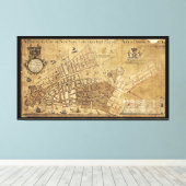 Plan van de New York-kaart (1755) Canvas Afdruk (Insitu (Houten vloer))