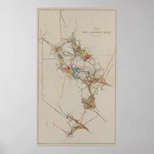 Plan van de nieuwe mijn van Almaden Poster (Voorkant)