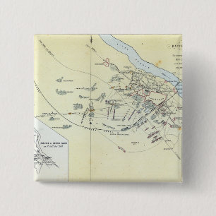 Plan van de Slag bij Cawnpoor Vierkante Button 5,1 Cm
