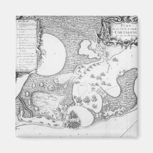 Plan van de stad en de haven van Cartagena Magneet