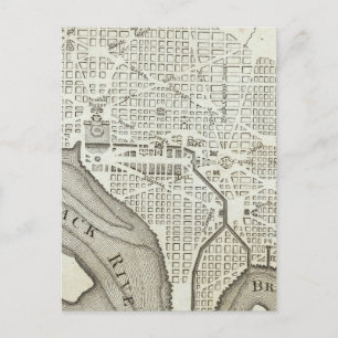 Plan van de stad Washington Briefkaart