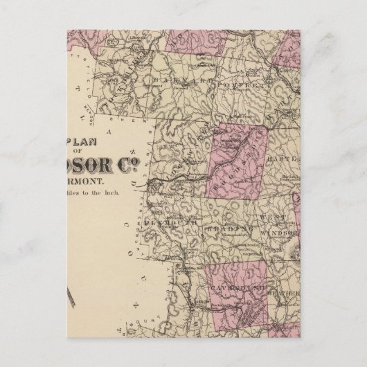 Plan van de vennootschap Windsor in Vermont Briefkaart (Voorkant)