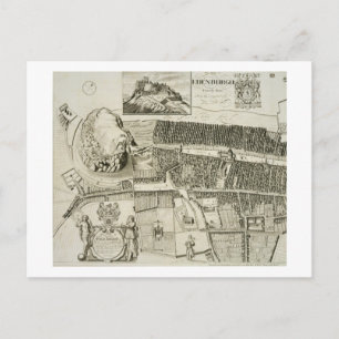 Plan van Edinburgh, geb. door John Smith (c.1652-1 Briefkaart