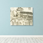 Plan van Edinburgh, geb. door John Smith (c.1652-1 Canvas Afdruk (Insitu (Houten vloer))